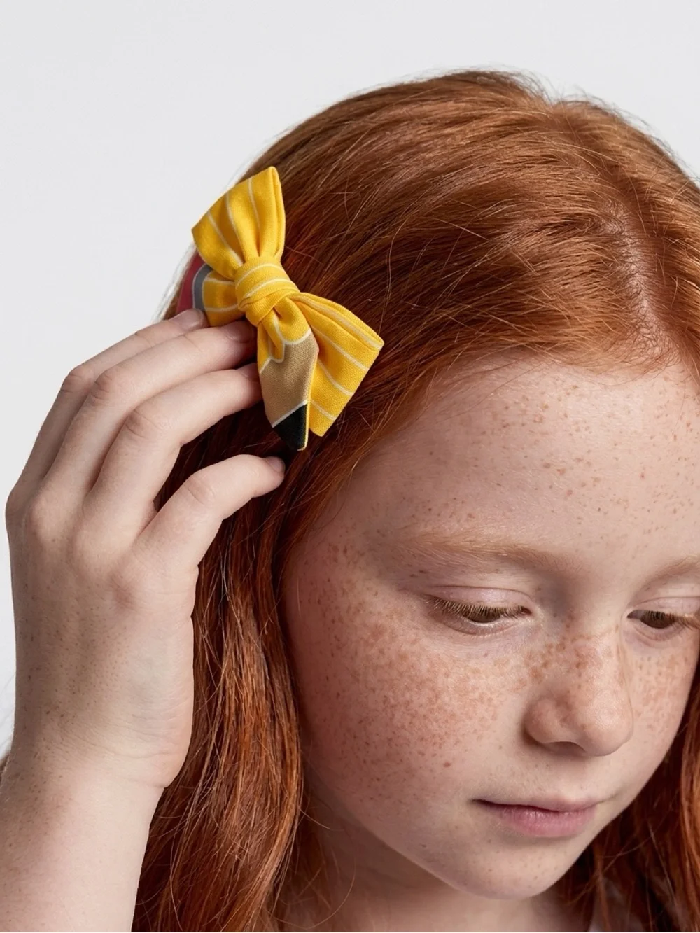 kids Handmade Pencil Hair Tie Back to School Bow Ponytail Holder